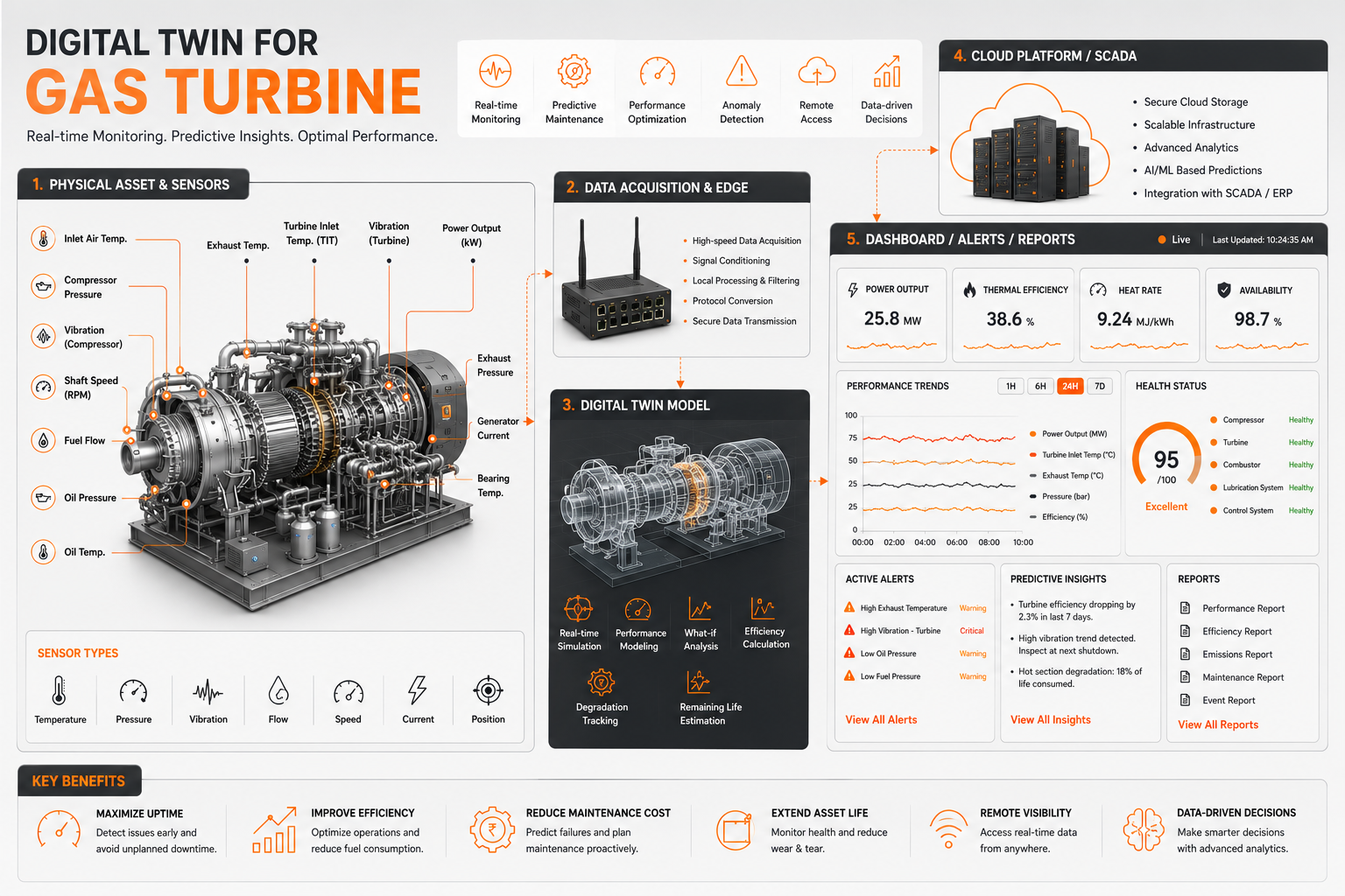 Gas turbine — asset digital twin and performance monitoring