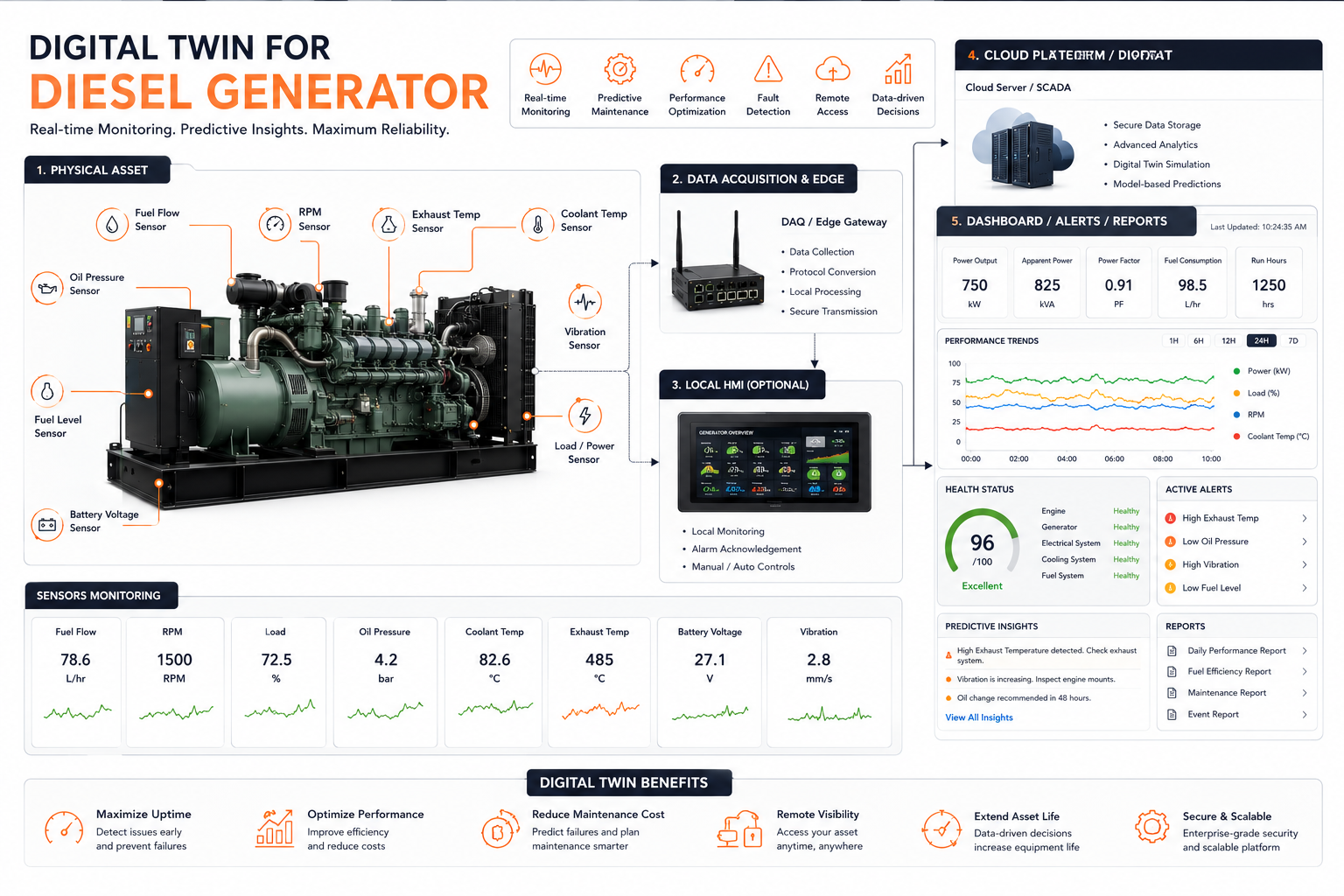 Diesel generator — predictive maintenance and asset health monitoring